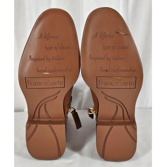 FRANCO SARTO ELESE LEATHER ANKLE BOOTS – WOMEN'S SIZE 8M – COGNAC – NEW WO BOX - Picture 5 of 11